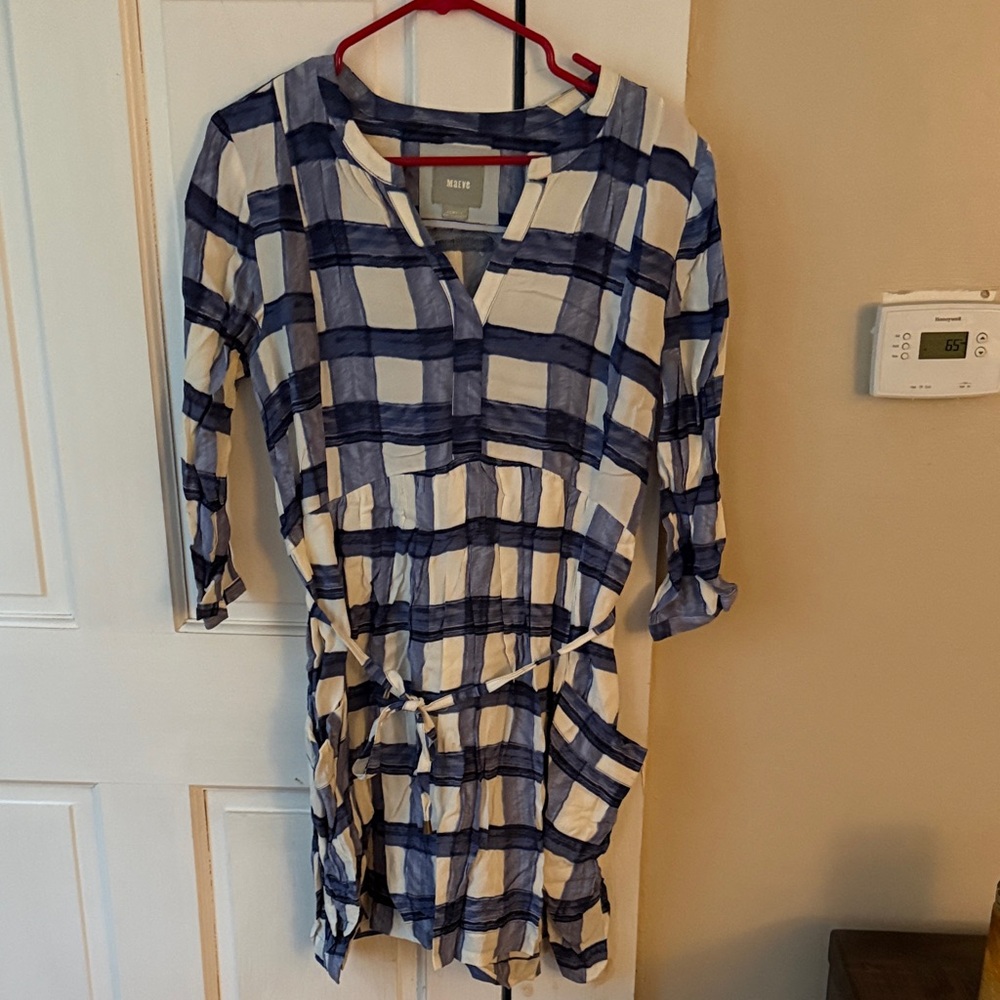 Maeve Navy and Cream Striped Top